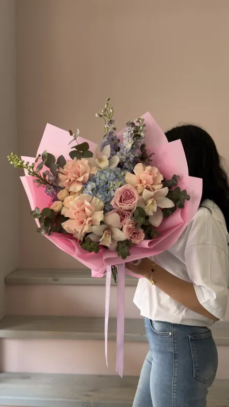 Rose, Hydrangea, Delphinium, Orchid