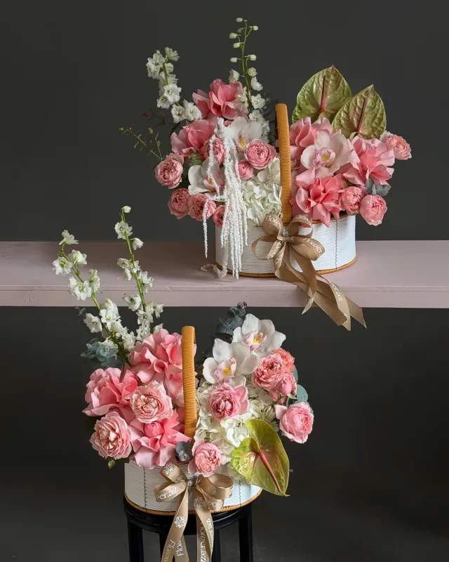 Pink Orchid Elegance – Премиальная корзина