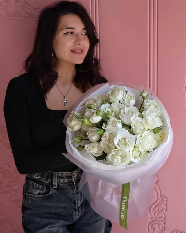 White Garden Roses Bouquet