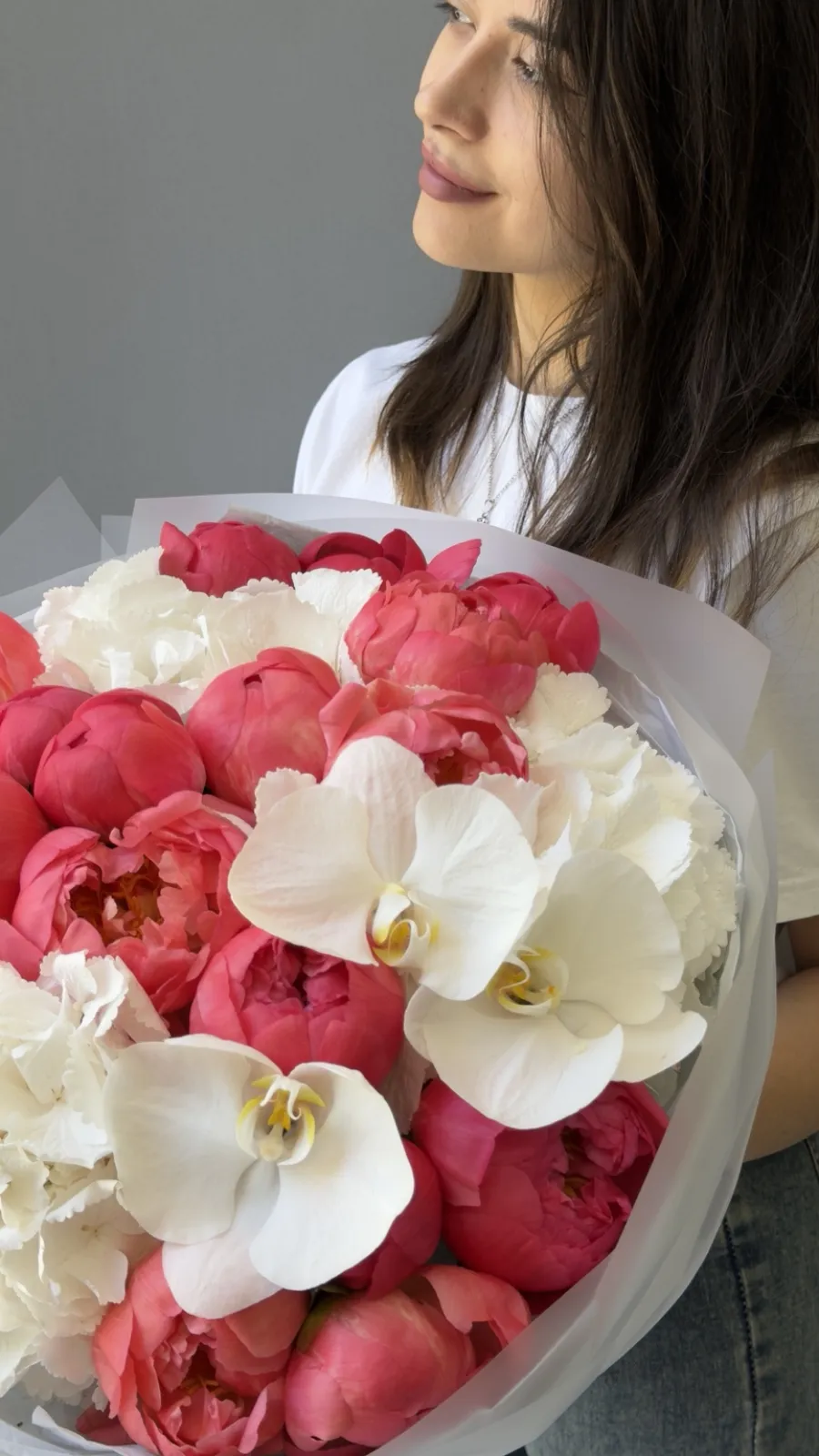 Coral Peony & Orchid Luxury Bouquet