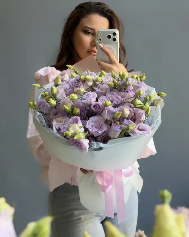 Монобукет Lavender Eustoma
