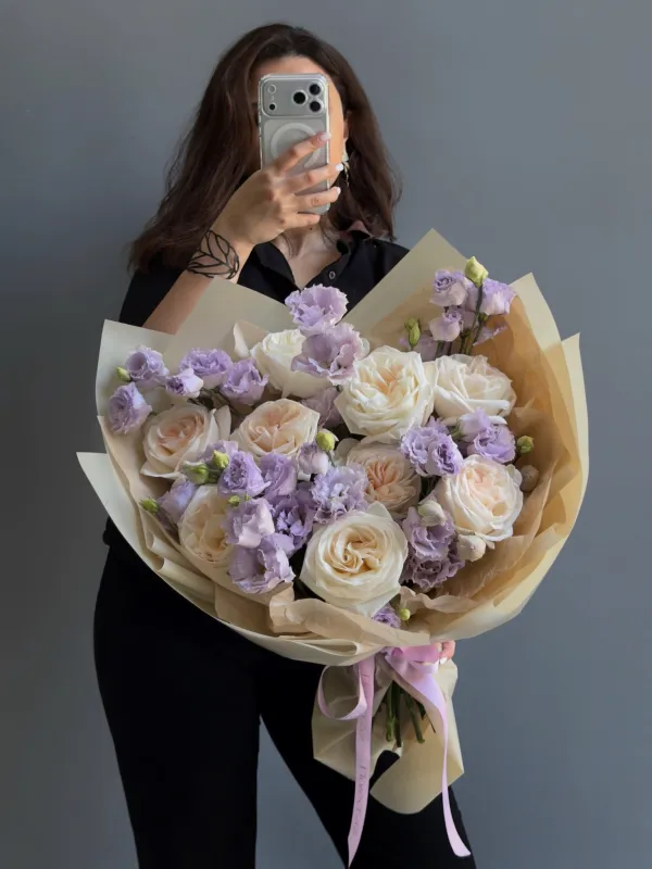 Премиальный букет Ivory & Lavender